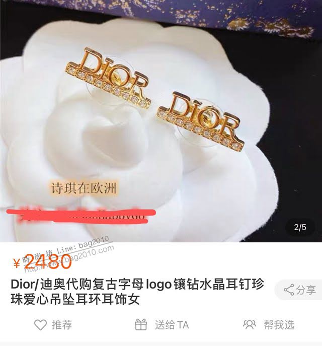 Dior飾品 迪奧2020秋冬新款耳環 小可愛dior字母耳釘  zgd1077